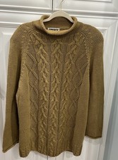 Forenza Vintage 80s Knit Sweater Women s Large Chunky Gold Ramie Cotton HTF