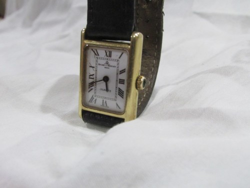 14KARATOWE ZŁOTO BAUME MERCIER ZEGAREK TANK CASE Z GUCCI SZWAJCARSKIM MECHANIZMEM KWARCOWYM - Zdjęcie 1 z 13