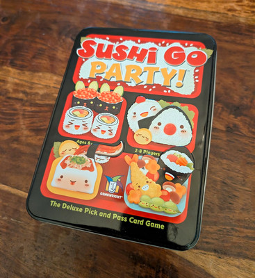 Gamewright Sushi Go Party! Deluxe Pick & Pass Strategy Card Game Tin 2-8