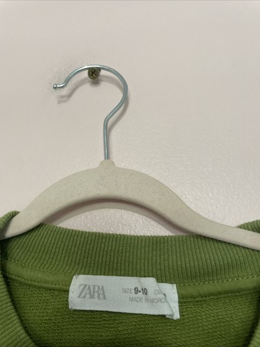 Boys Zara Green Grow some Love Be Postive Green Sleeveless Sweatshirt - Sz 9/10 - Picture 2 of 3
