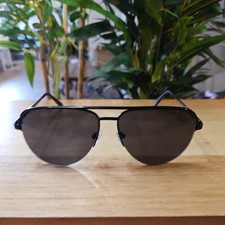 Diff Eyewear Aviator Sunglasses Half-Rim Black w/ Bag