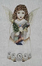 HP Needlepoint, 13-mesh, Vintage Christmas Angel By Amanda Lawford. Reduced!
