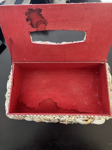 Vintage 10”x 5.5”Seashell Covered Tissue Box Holder * Read - Picture 8 of 9