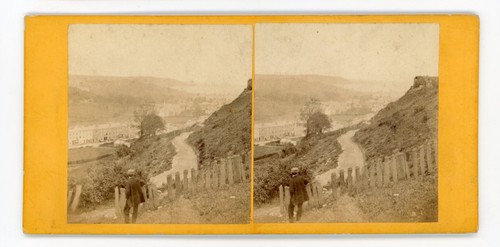 Viktorianischer Stereoview 1800er Nordwales Bangor mit Blick auf Beaumaris