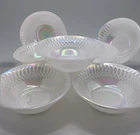 Vintage 7 MOONGLOW IRIDESCENT Federal Glass Fire King 5" Dessert Berry Bowls