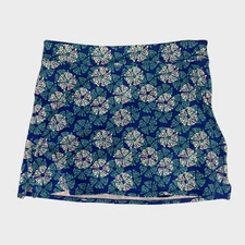 Tranquility Medium Blue Pattern Skort Polyester Spandex
