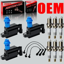 3X Brand OEM Ignition coil & Spark plug & Wires For Lexus GS300 IS300 SC300 3.0L