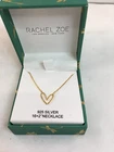 Rachel Zoe Gold Tone 925 Sterling Silver Heart Necklace 16+2" (H12)