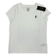 MINOR DEFECT Polo Ralph Lauren Girl's Crewneck T-Shirt - White - Sz: L 12/14