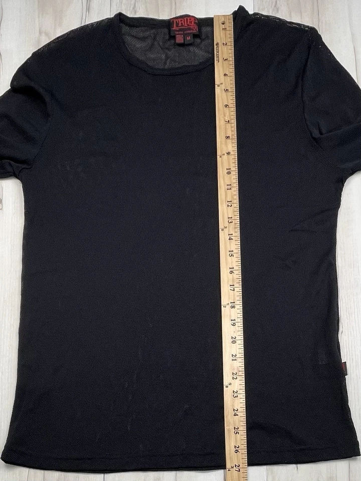 CAMISA TRIPP NYC Daang Goodman Para Hombres MEDIANA Negra Malla L/S Y2K Gótica Emo Punk Usada en Excelente Condición Foto 4 de 4