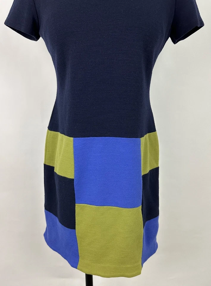 Mini Vestido Vintage Años 90 Laundry by Shelli Segal XS Lana Tejido Mod Años 60 Colorido Foto 3 de 4