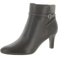 LifeStride Womens Guild Harness Pointed Toe Side Zip Ankle Boots Shoes BHFO 1965