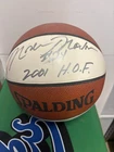 Moses Malone Spalding Signed Basketball Vipers JSA '2001 HOF' Inscription
