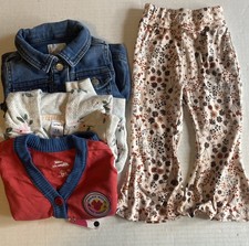 Toddler Girl Clothing Lot Size 18 Months Fall Jean Jacket Sweaters Pants 4 Piece