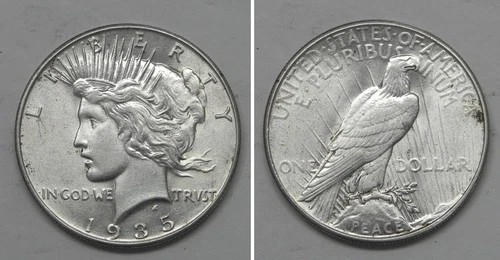 X7249  1935 Peace Dollar, AU+++/BU