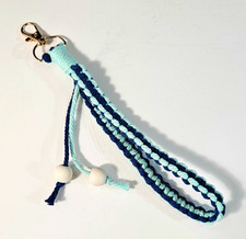 Macrame Wristlet Keychain Keyring Handmade Swivel Clasp Hook Boho Backpack Purse