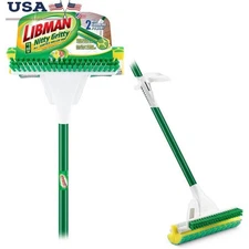 Nitty Gritty Roller Sponge Mop W/ Easy Wring Handle & Built-in Scrub Brush New