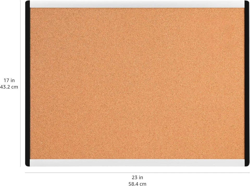 Cork Bulletinboard, 23" X 17", Pin Board for Office & Home with Aluminum/Plastic - Image 3 of 4