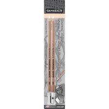 6 Pack - General's Charcoal White Pencils 2/Pkg-2B - 5582BP