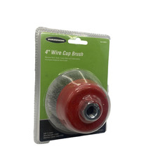 Warrior 4" Wire Cup Brush Red Steel 5/8"-11 Arbor 0.008" 8500 RPM 60321