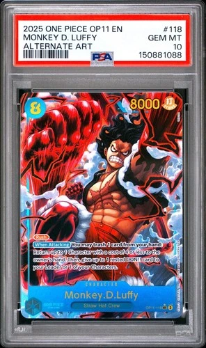 One Piece En Monkey D Luffy Alternate Art OP11-118 PSA 10 Gem Mint