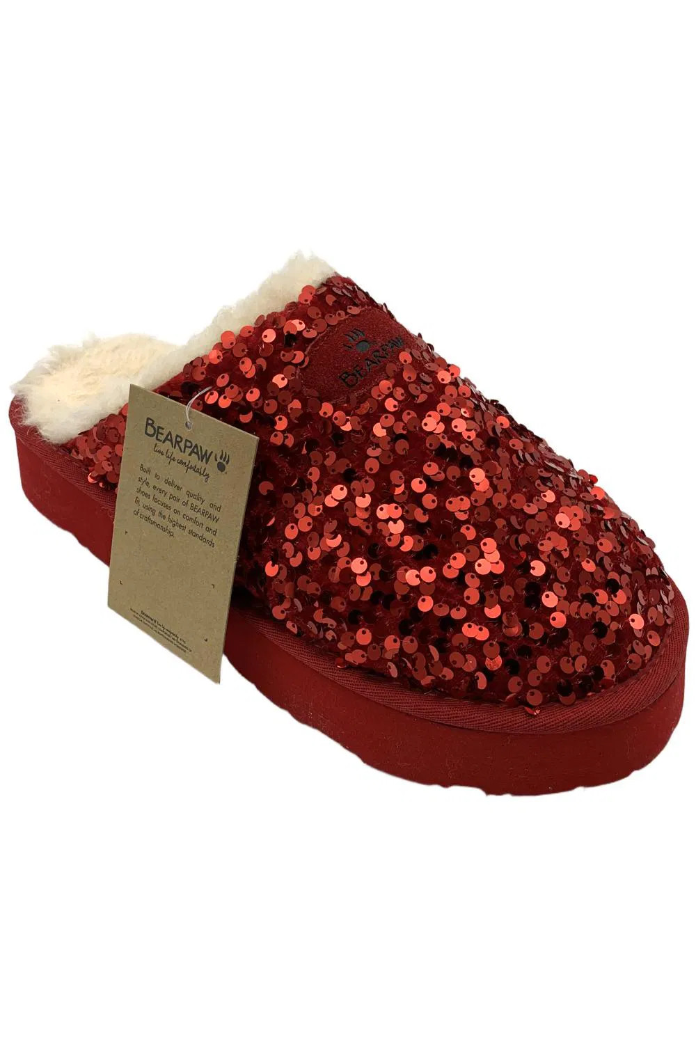 BEARPAW Womens Portia Sequined Mule Red 7790₽