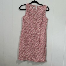 AGB Byer California Pink Red Floral Ditsy Ruffle Hem Shift Dress Petite 10