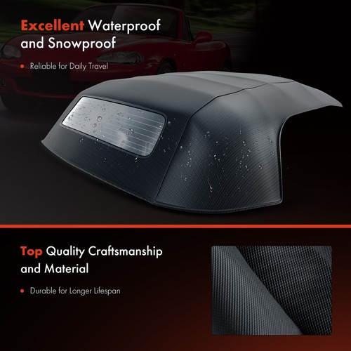 New Black Convertible Soft Top for Porsche Boxster 1997-2002 w/ Clear Window PVC - Picture 6 of 8
