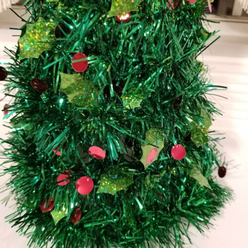 Vintage 18" Christmas Tree with Green Garland - Picture 3 of 4