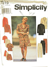 SIMPLICITY PATTERN 7519 SEPARATES JACKET PANTS SHORTS SIZE 12-16 / PETITE OPTION