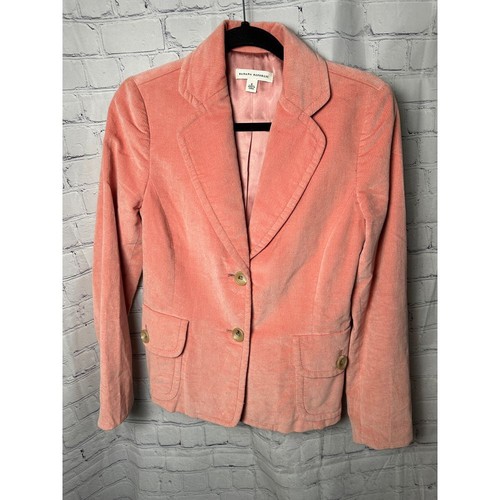 Banana Republic lachsrosa Velours Blazer Knopfleiste Jacke Größe 6