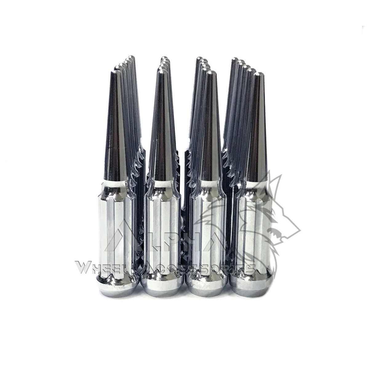 20Pc Chrome 1/2-20 Spline Spike Lug Nuts For 5x4.5 5x5 5x5.5