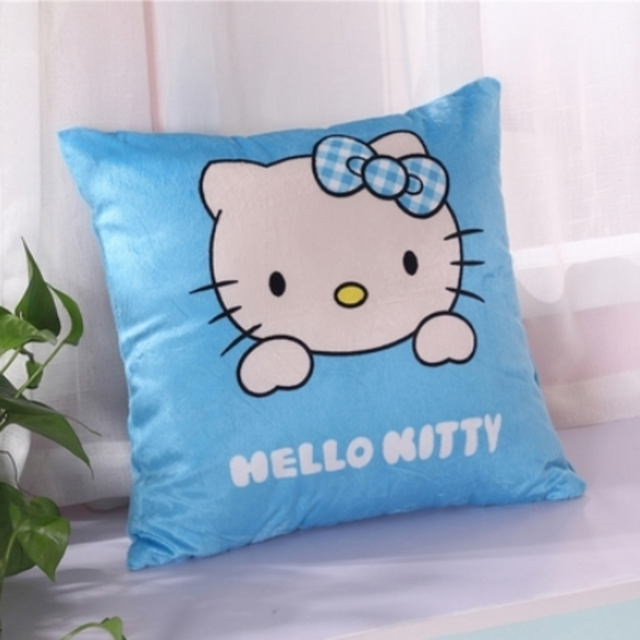CUTE HELLO KITTY PILLOW TAPESTRY THROW CASE CUSHION COVER 45*45 CM BLUE
