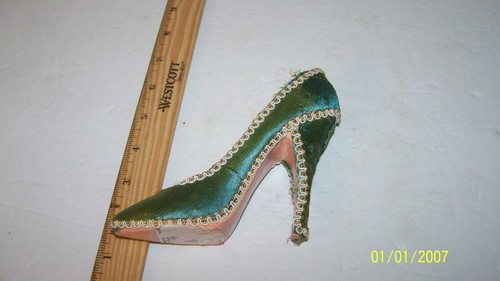 Dress Shoe For Ring Jewelry Holder Organizer High Heel teal - Picture 3 of 4