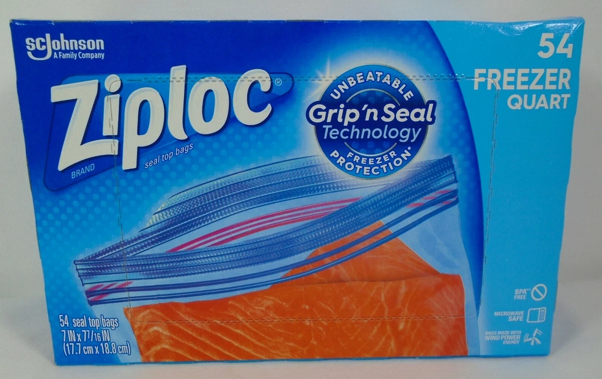 Ziploc Quart Freezer Bags (Box of 54)