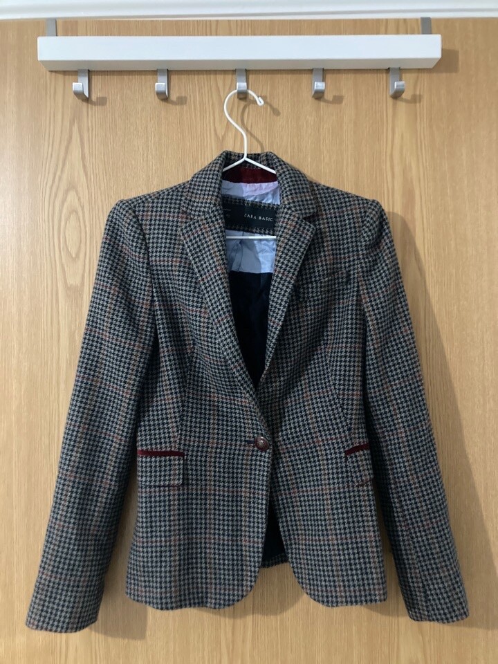 Zara Women's Checked Tweed Blazer S (Private) UK