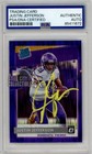 Justin Jefferson 2020 Optic Rated Rookie Purple Shock Auto #163 PSA/DNA (Yellow)