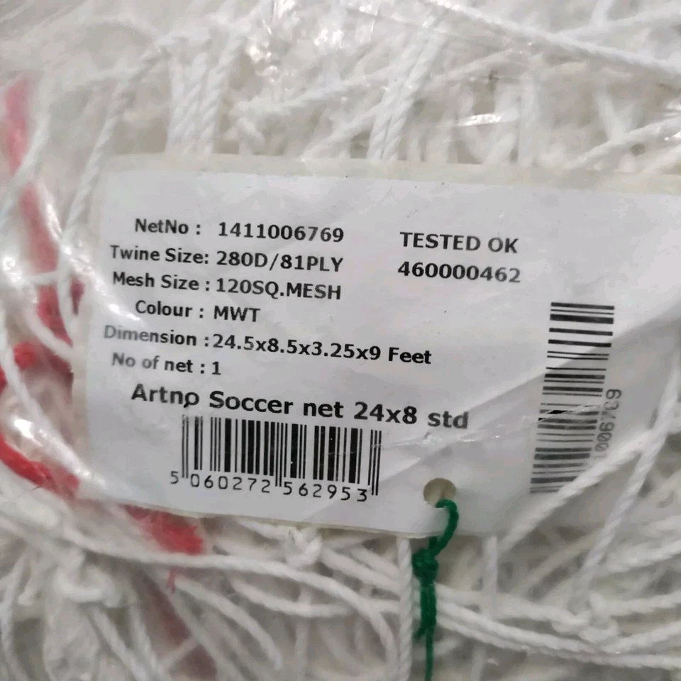 Artnp 24x8 std (1 NET) For Regulation Size Steel Soccer Goal 120 SQ. Mesh - image 3 of 4