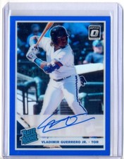 VLADIMIR GUERRERO JR. 2019 OPTIC RATED ROOKIE BLUE PRIZM AUTO AUTOGRAPH #1/75