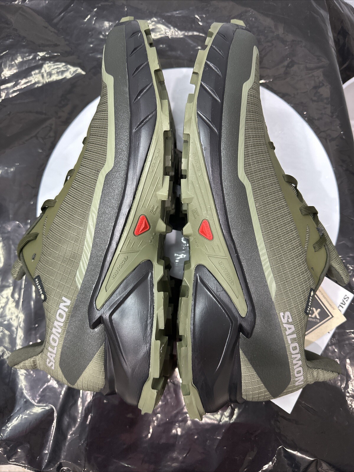 Scarpe da trekking Salomon Alphacross 5 GTX verde oliva impermeabili misura 12 5