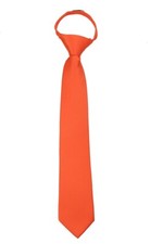 Men's Orange Solid Pretied Zipper Necktie Weddings Business School Occasion