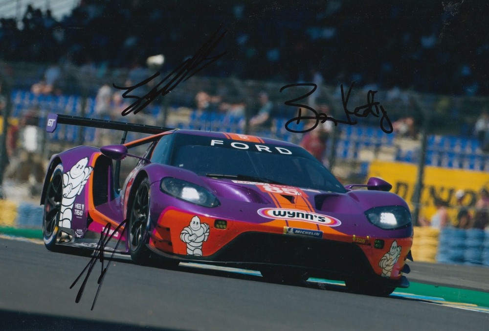 Keating Bleekemolen Fraga Signed 12x8 Le Mans Ford GT Autograph Photo