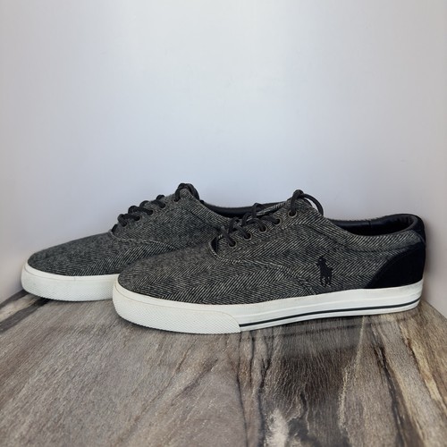 Polo Ralph Lauren Vaughn Shoes Mens 12D Black/White Herringbone Wool Blend Lace - Picture 9 of 14