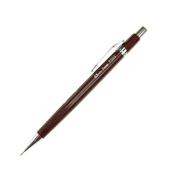 Pentel 0.3mm P200 Series Mechanical Pencil Lead With Brown Barrel for