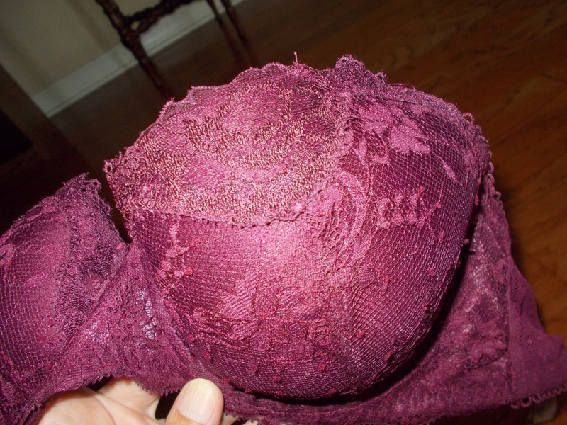 Victoria's Secret Dream Angels Maroon Burgundy Laced Lined Demi Bra Size 34D
