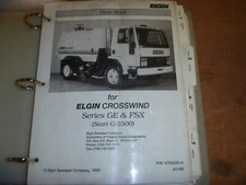 Elgin CROSSWIND Series GE & FSX Street Sweeper Parts Catalog Manual 0702220-A xz