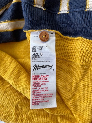 Ladies Mantaray Lightweight Knit Stripe Long Sleeve Jumper Size 8 - Picture 6 of 7