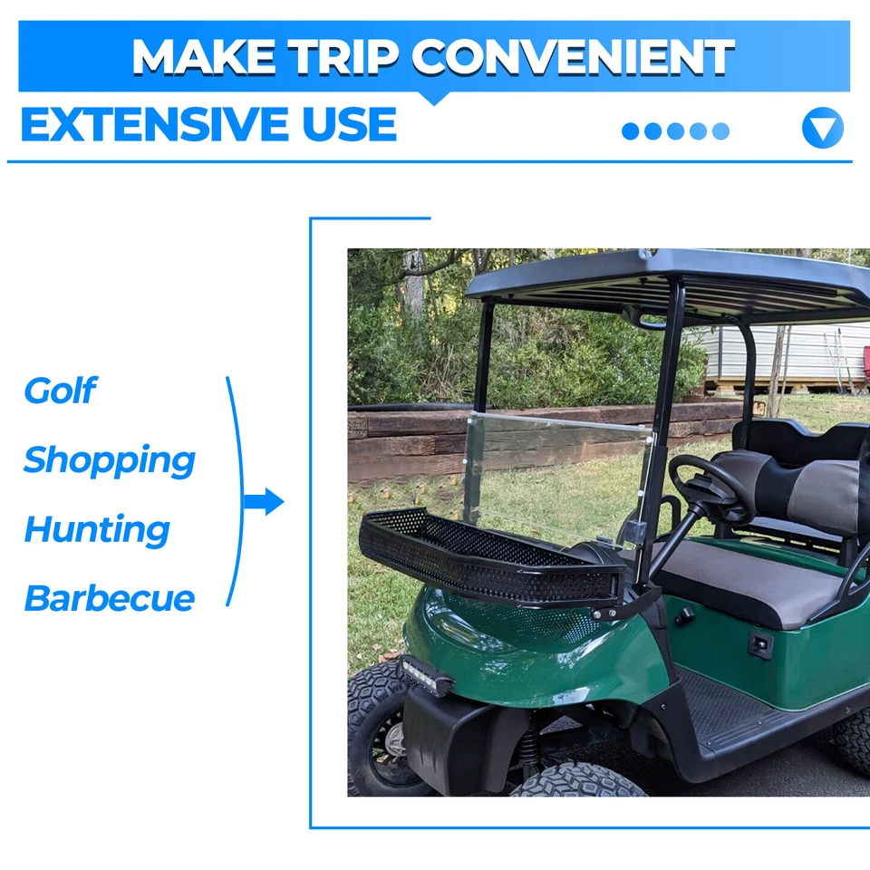 For 2008+ EZGO RXV Golf Cart Front Clay Basket Storage Cargo W/ Mounting Bracket Foto 3 de 4