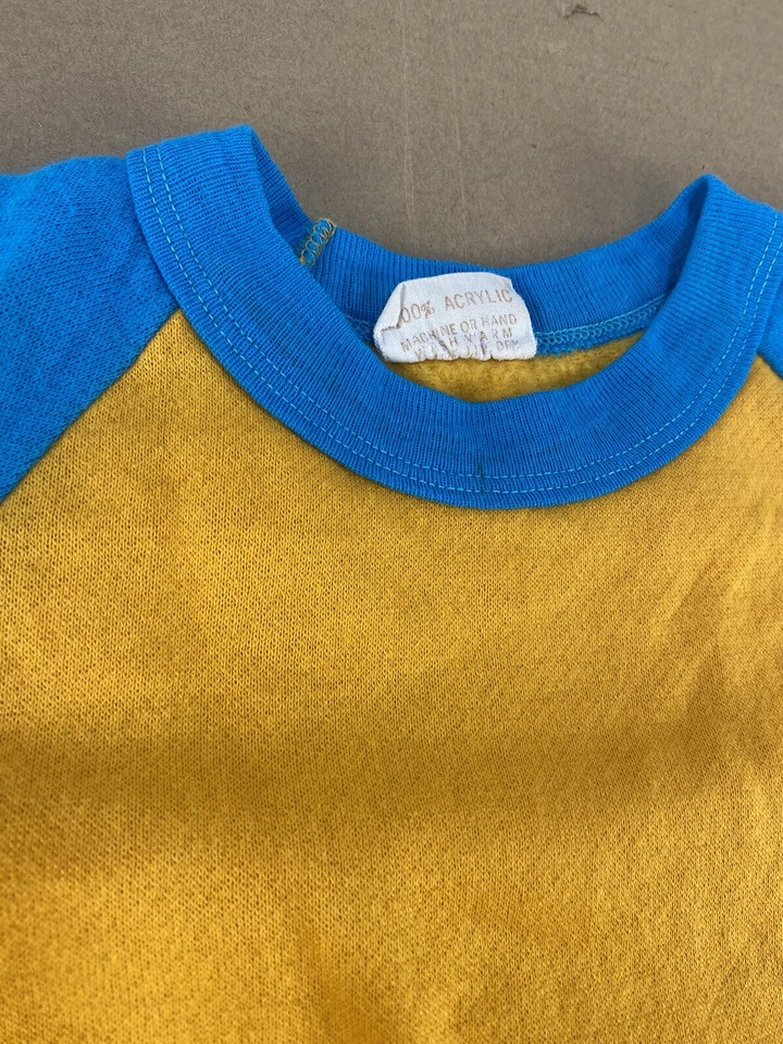 Rare Vintage 50s 60s Two Tone Kids Youth Boys Sweatshirt Tee 70s 80s Surf Skate - Image 4 of 4