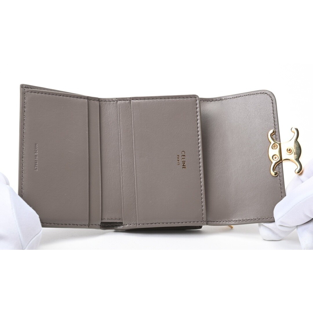 Celine Triomphe Compact Wallet Trifold 10I653DPV.10BL Shiny